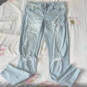 Light Blue Ripped Skinny Jeans